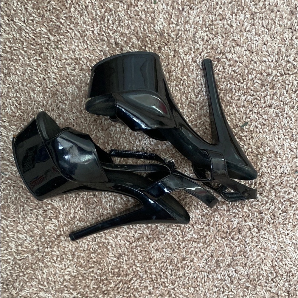 Black High Heel Platform Sandals
